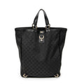 Handbag Abbey D-Ring Vertical Tote Black Monogrammed Canvas