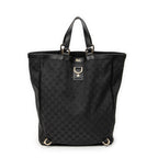 Handbag Abbey D-Ring Vertical Tote Black Monogrammed Canvas