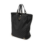 Handbag Abbey D-Ring Vertical Tote Black Monogrammed Canvas