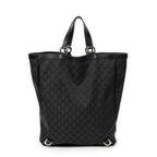Handbag Abbey D-Ring Vertical Tote Black Monogrammed Canvas
