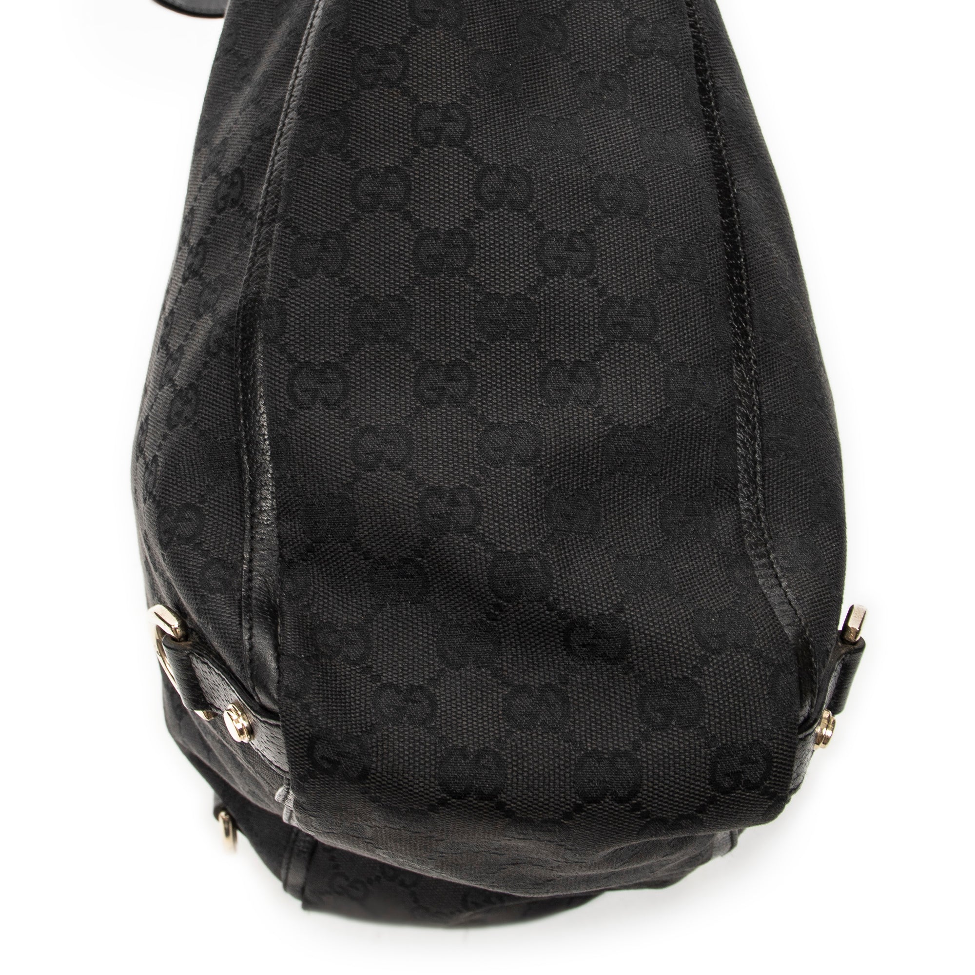 Handbag Abbey D-Ring Vertical Tote Black Monogrammed Canvas