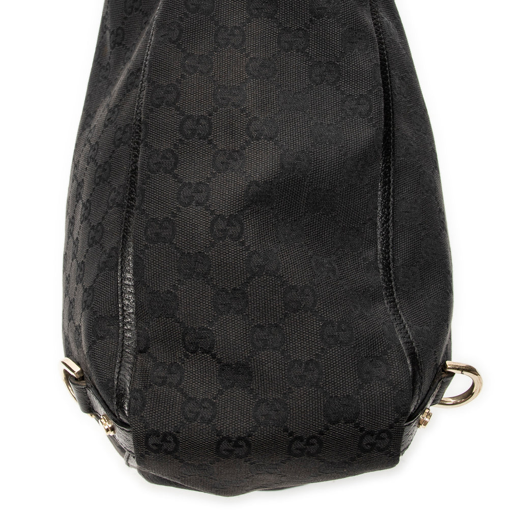 Handbag Abbey D-Ring Vertical Tote Black Monogrammed Canvas