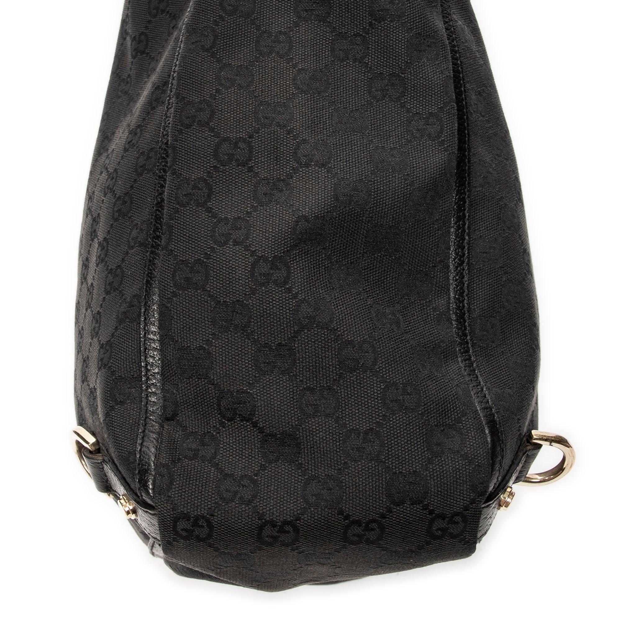 Handbag Abbey D-Ring Vertical Tote Black Monogrammed Canvas