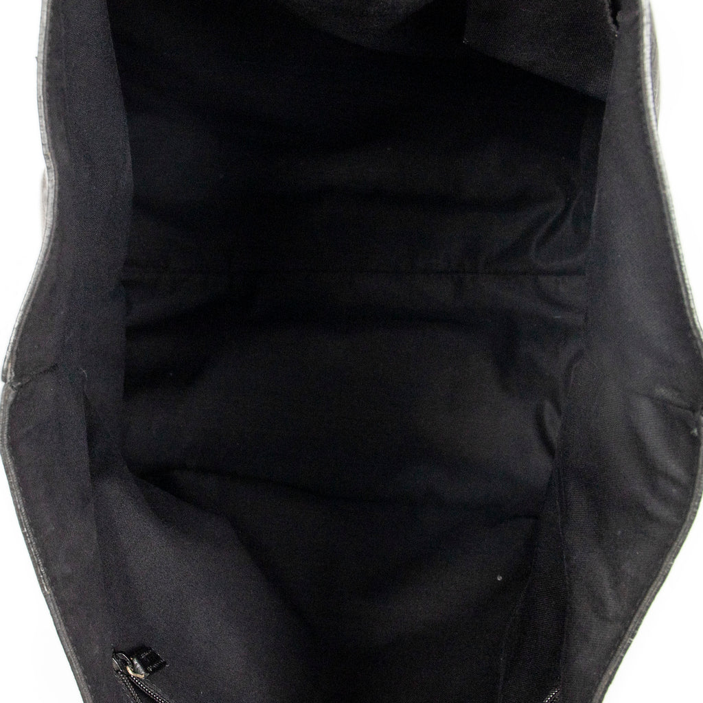 Handbag Abbey D-Ring Vertical Tote Black Monogrammed Canvas