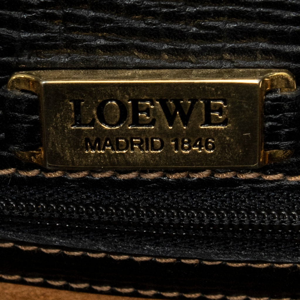 Shoulder Bag Vintage Square Flap Black Grained Calfskin Leather