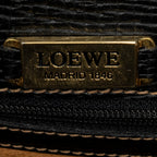 Shoulder Bag Vintage Square Flap Black Grained Calfskin Leather
