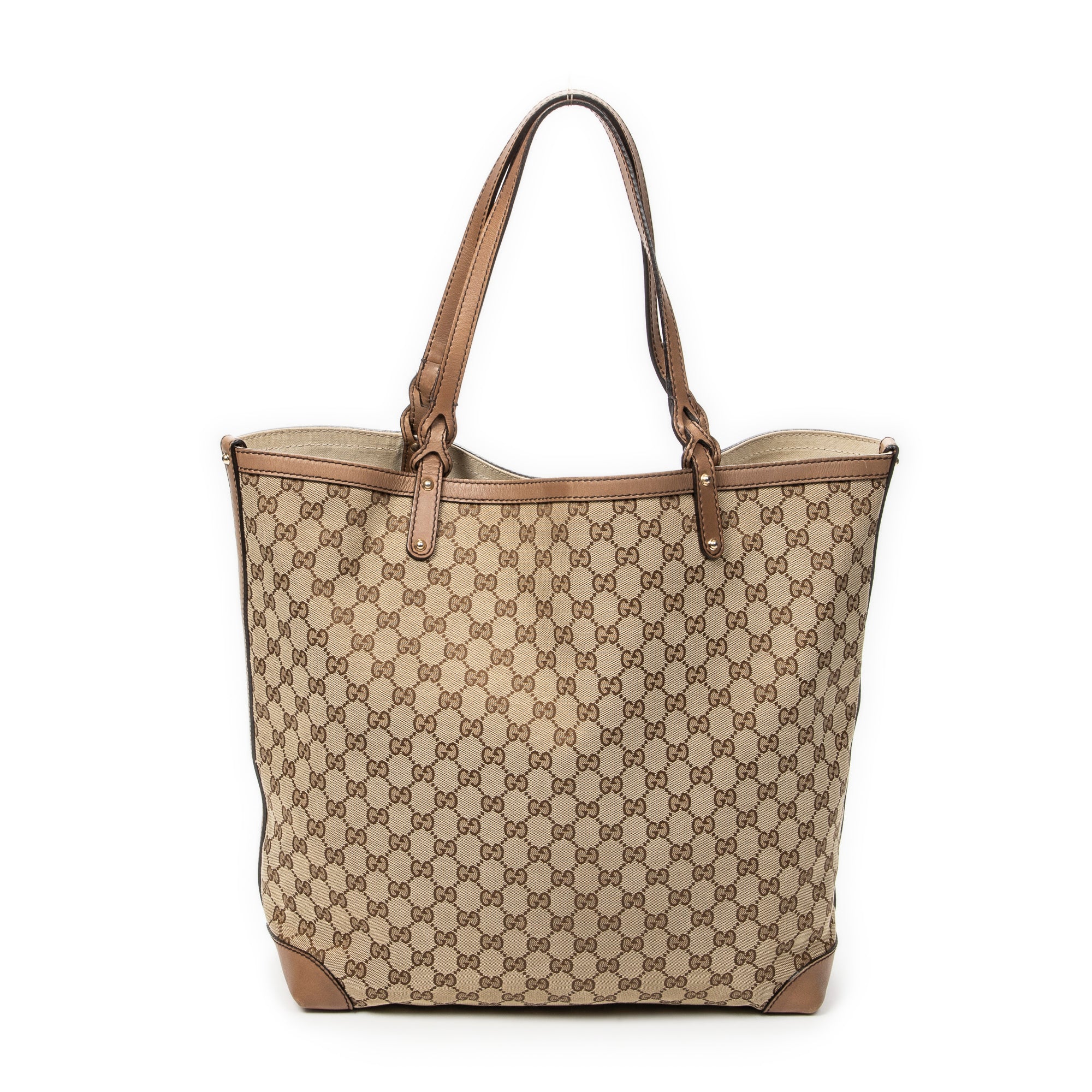 Shoulder Bag Large Craft Tote Brown Monogrammed Canvas