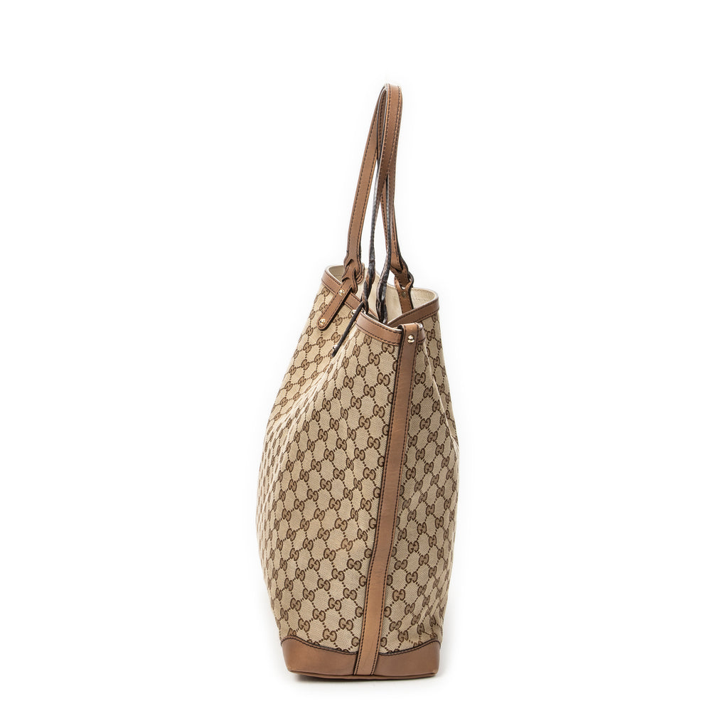 Shoulder Bag Large Craft Tote Brown Monogrammed Canvas