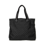 Shoulder Bag Square Web Shopper Black Monogrammed Nylon Canvas