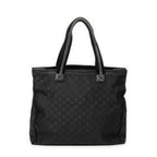 Shoulder Bag Square Web Shopper Black Monogrammed Nylon Canvas