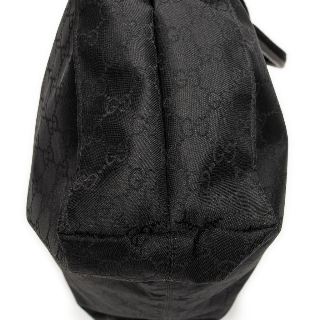 Shoulder Bag Square Web Shopper Black Monogrammed Nylon Canvas