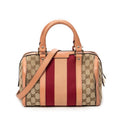 Shoulder Bag Small Web Joy Boston Pink Monogrammed Canvas