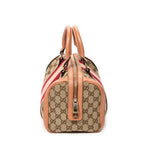 Shoulder Bag Small Web Joy Boston Pink Monogrammed Canvas