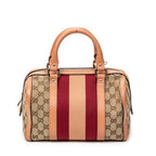 Shoulder Bag Small Web Joy Boston Pink Monogrammed Canvas