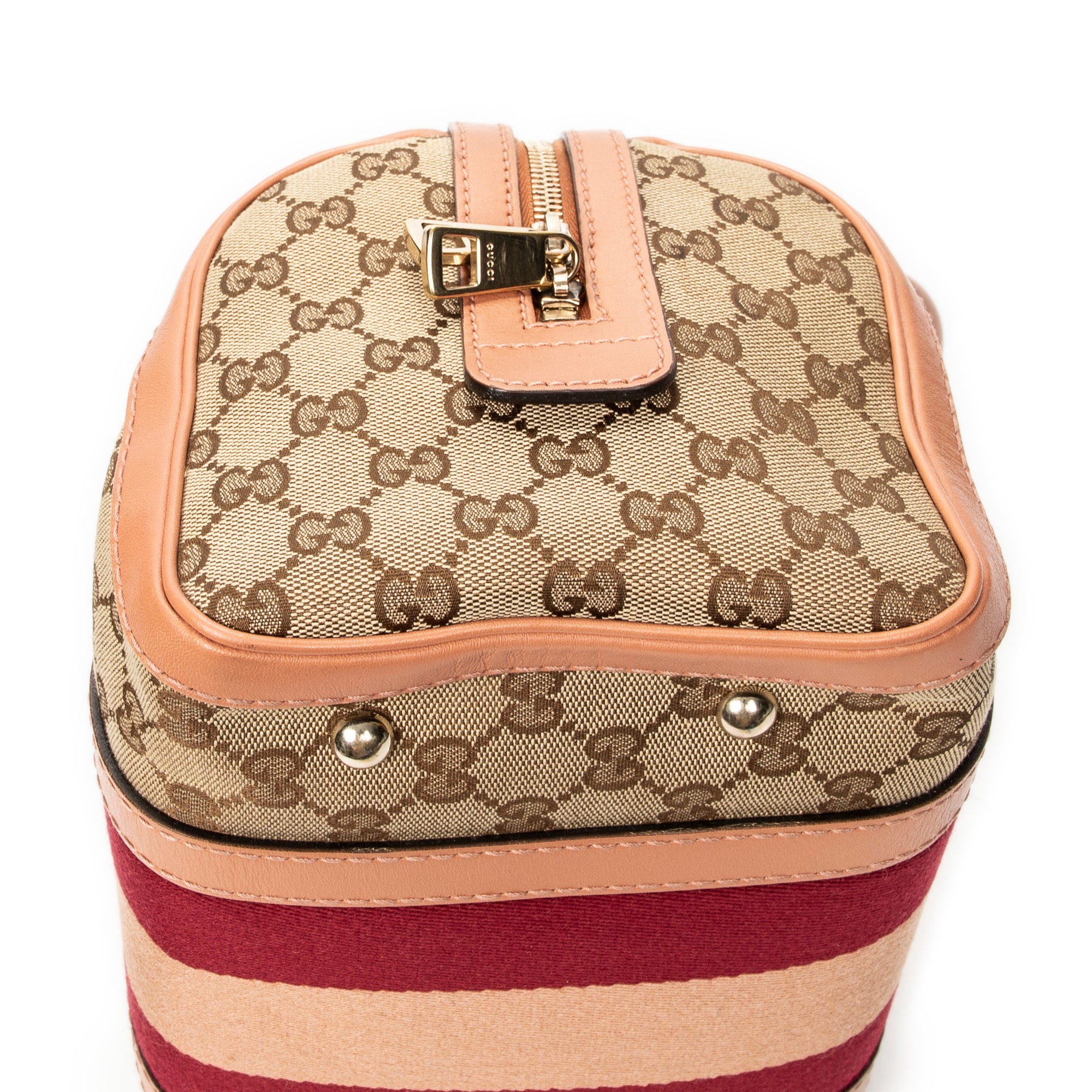 Shoulder Bag Small Web Joy Boston Pink Monogrammed Canvas