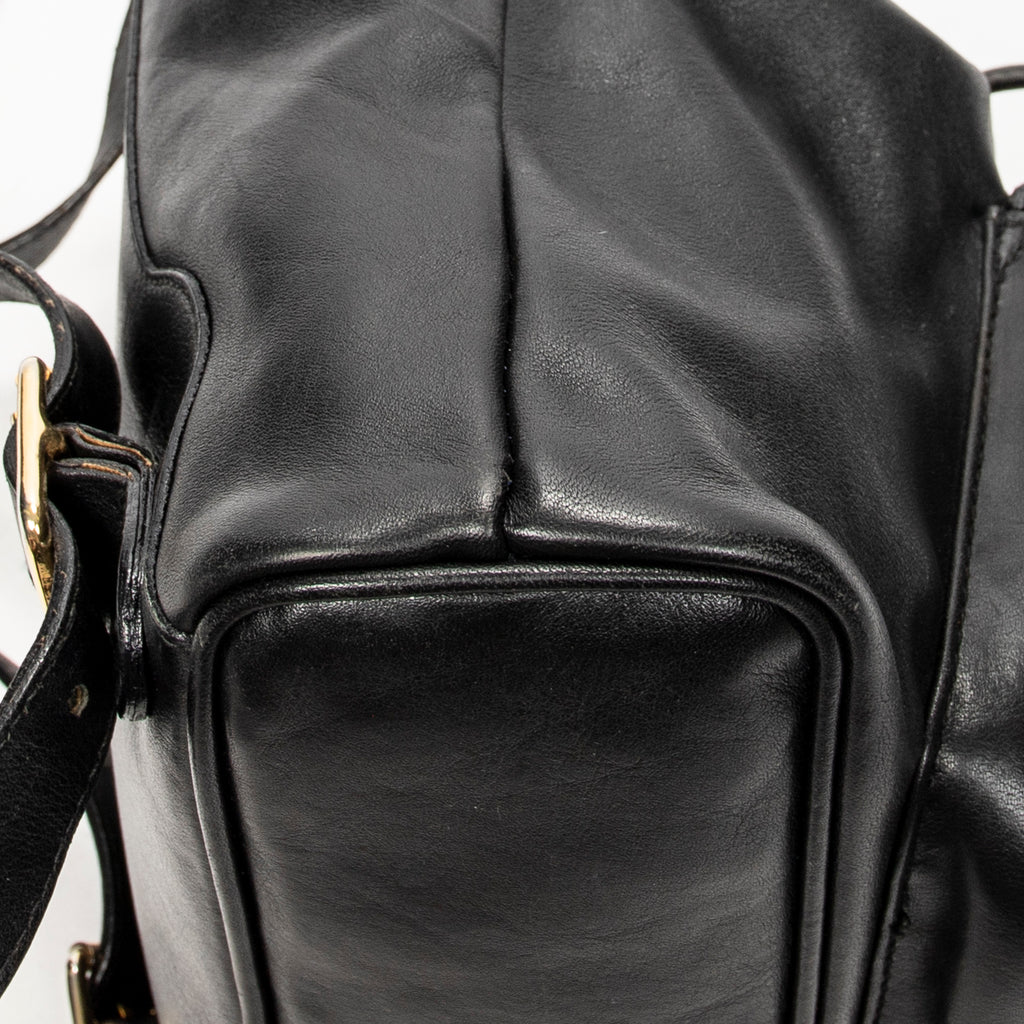Backpack Mini Bamboo Backpack Black Calfskin Leather