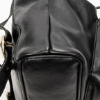 Backpack Mini Bamboo Backpack Black Calfskin Leather