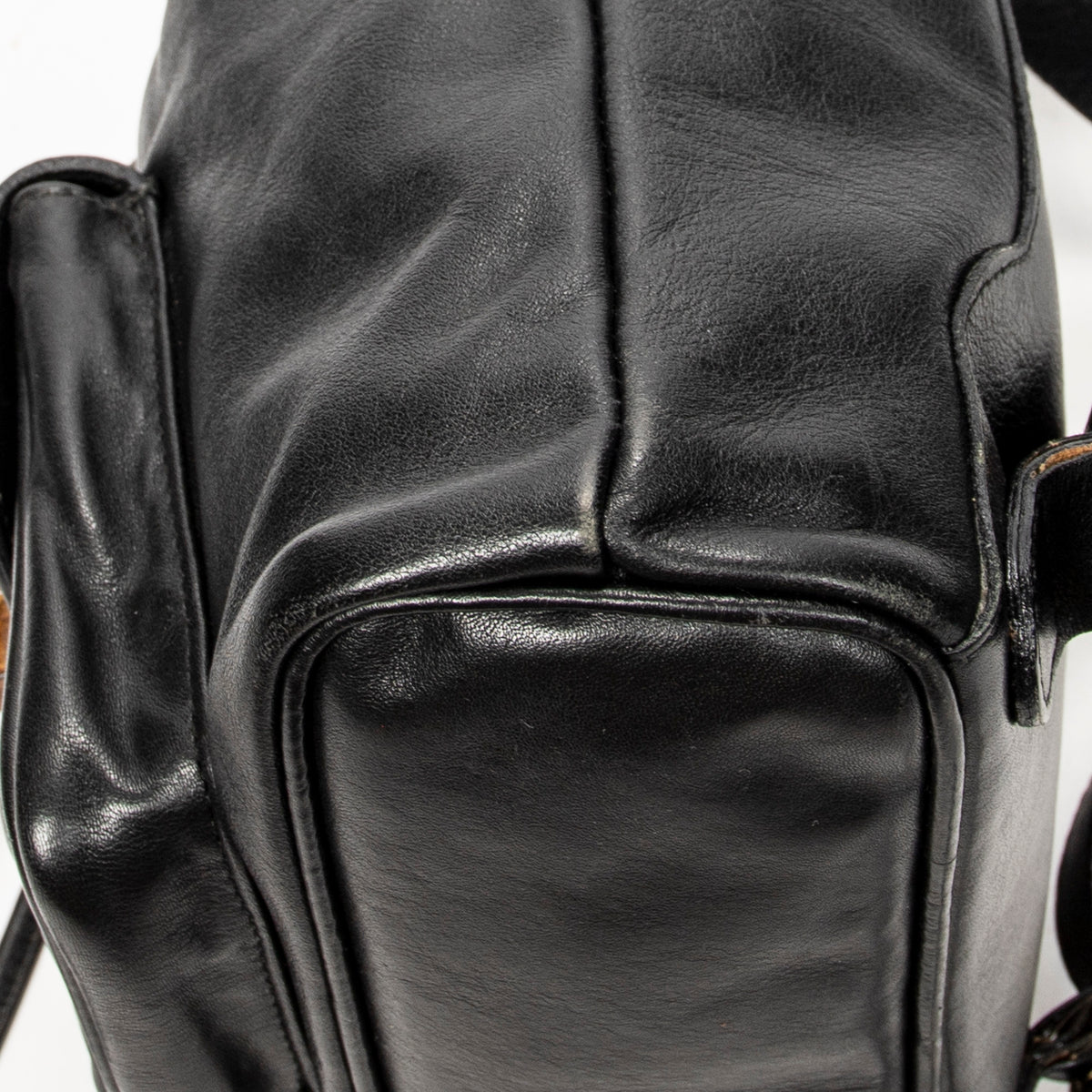 Backpack Mini Bamboo Backpack Black Calfskin Leather