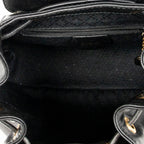Backpack Mini Bamboo Backpack Black Calfskin Leather