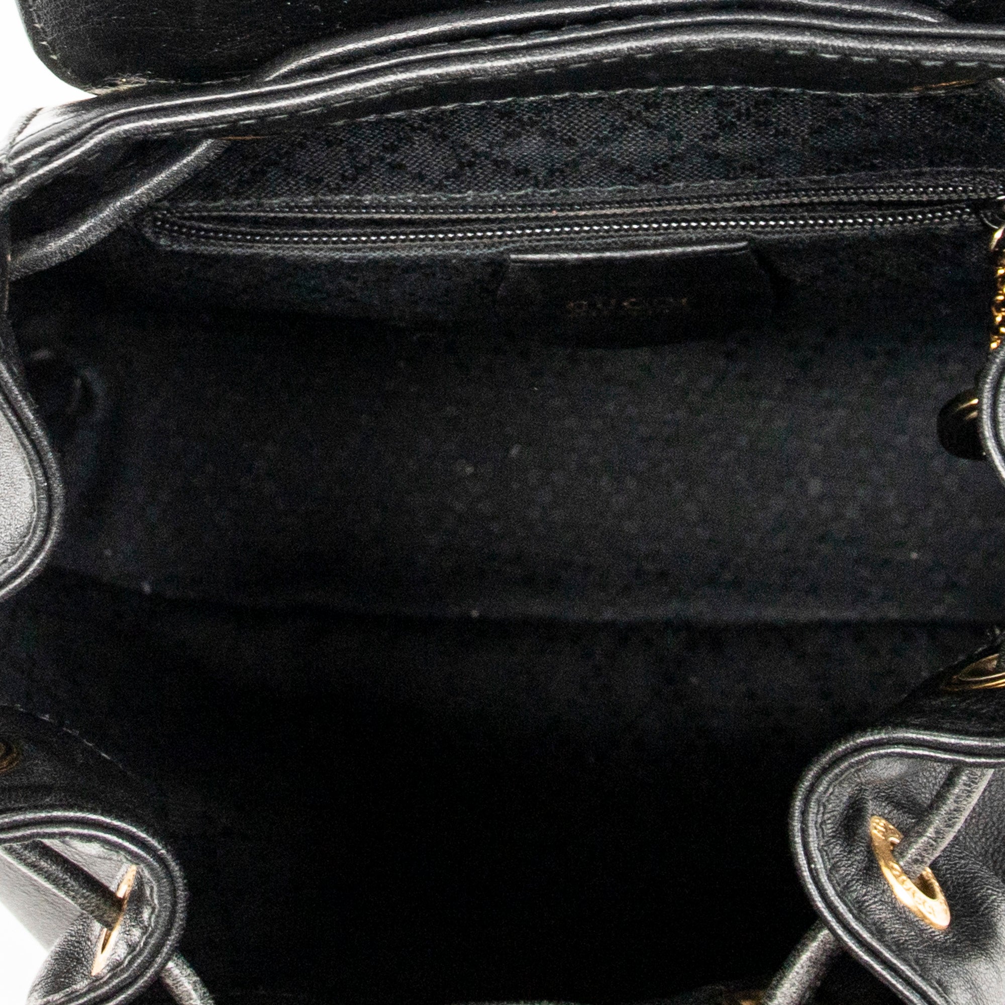 Backpack Mini Bamboo Backpack Black Calfskin Leather