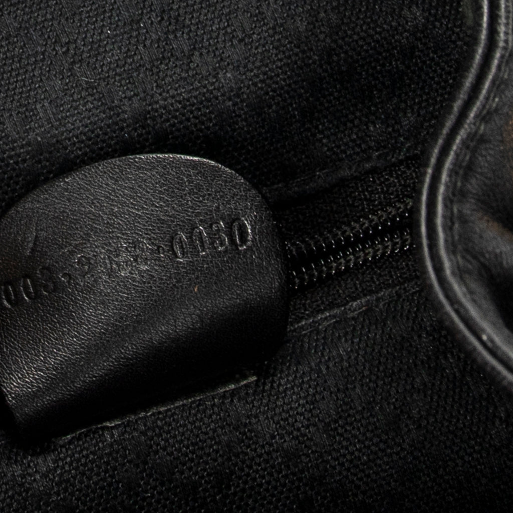 Backpack Mini Bamboo Backpack Black Calfskin Leather