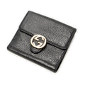 Wallet Interlocking G Compact French Wallet Black Grained Calfskin Leather