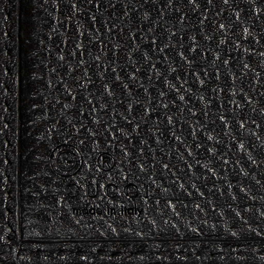 Wallet Interlocking G Compact French Wallet Black Grained Calfskin Leather