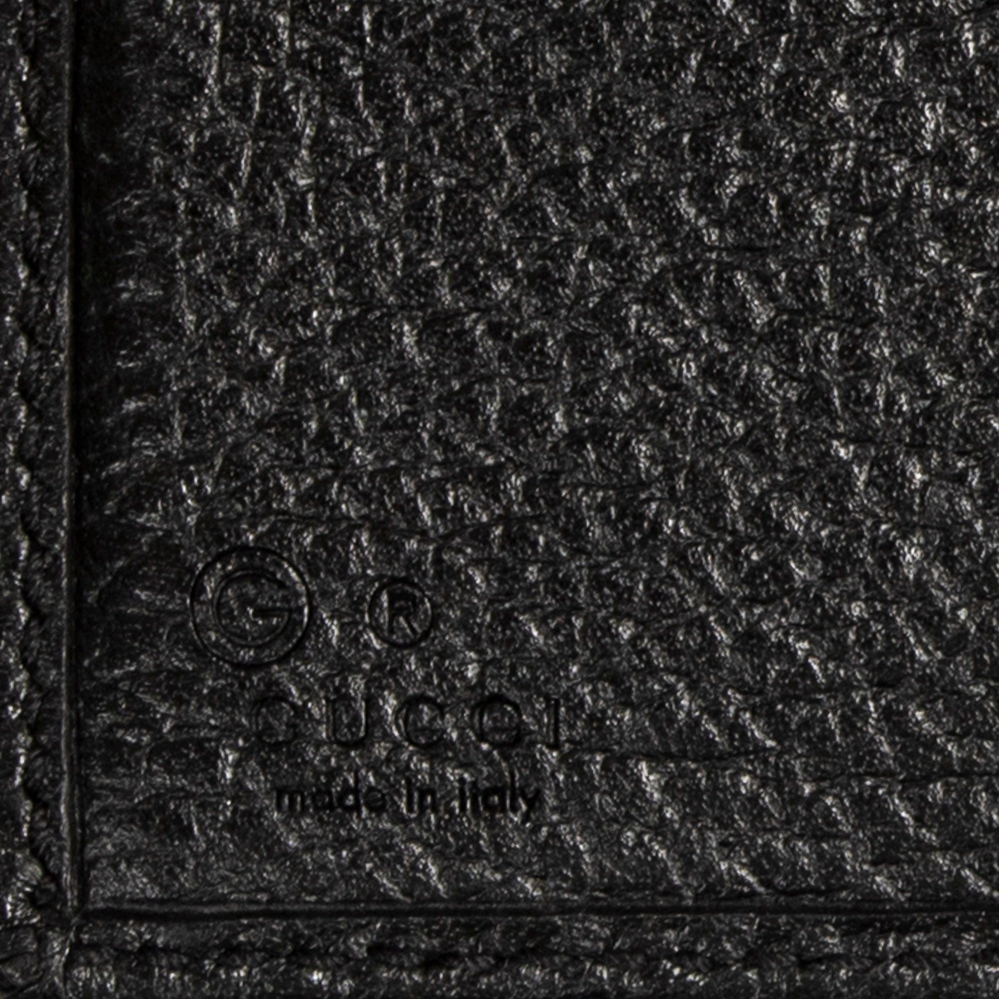 Wallet Interlocking G Compact French Wallet Black Grained Calfskin Leather