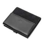 Wallet Jackie Compact Wallet Black Monogrammed Canvas