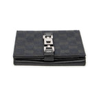 Wallet Jackie Compact Wallet Black Monogrammed Canvas