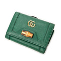 Wallet GG Diana Bamboo Trifold Wallet Green Calfskin Leather