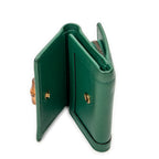 Wallet GG Diana Bamboo Trifold Wallet Green Calfskin Leather