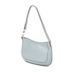 Shoulder Bag Mini Zip Hobo Light Blue Grained Calfskin Leather
