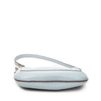 Shoulder Bag Mini Zip Hobo Light Blue Grained Calfskin Leather