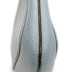 Shoulder Bag Mini Zip Hobo Light Blue Grained Calfskin Leather