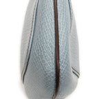 Shoulder Bag Mini Zip Hobo Light Blue Grained Calfskin Leather
