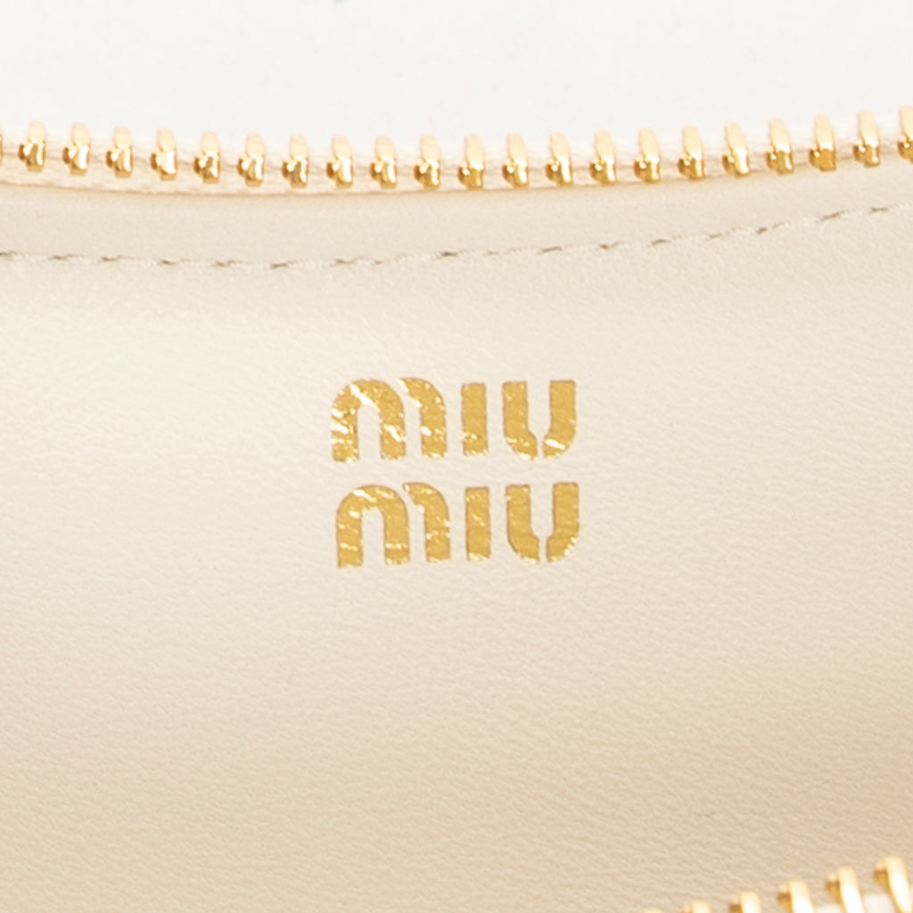 Pouch Glasses Pouch White Nappa Matelasse Leather