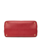 Shoulder Bag Cuir Double Handle Tote Red Saffiano Leather