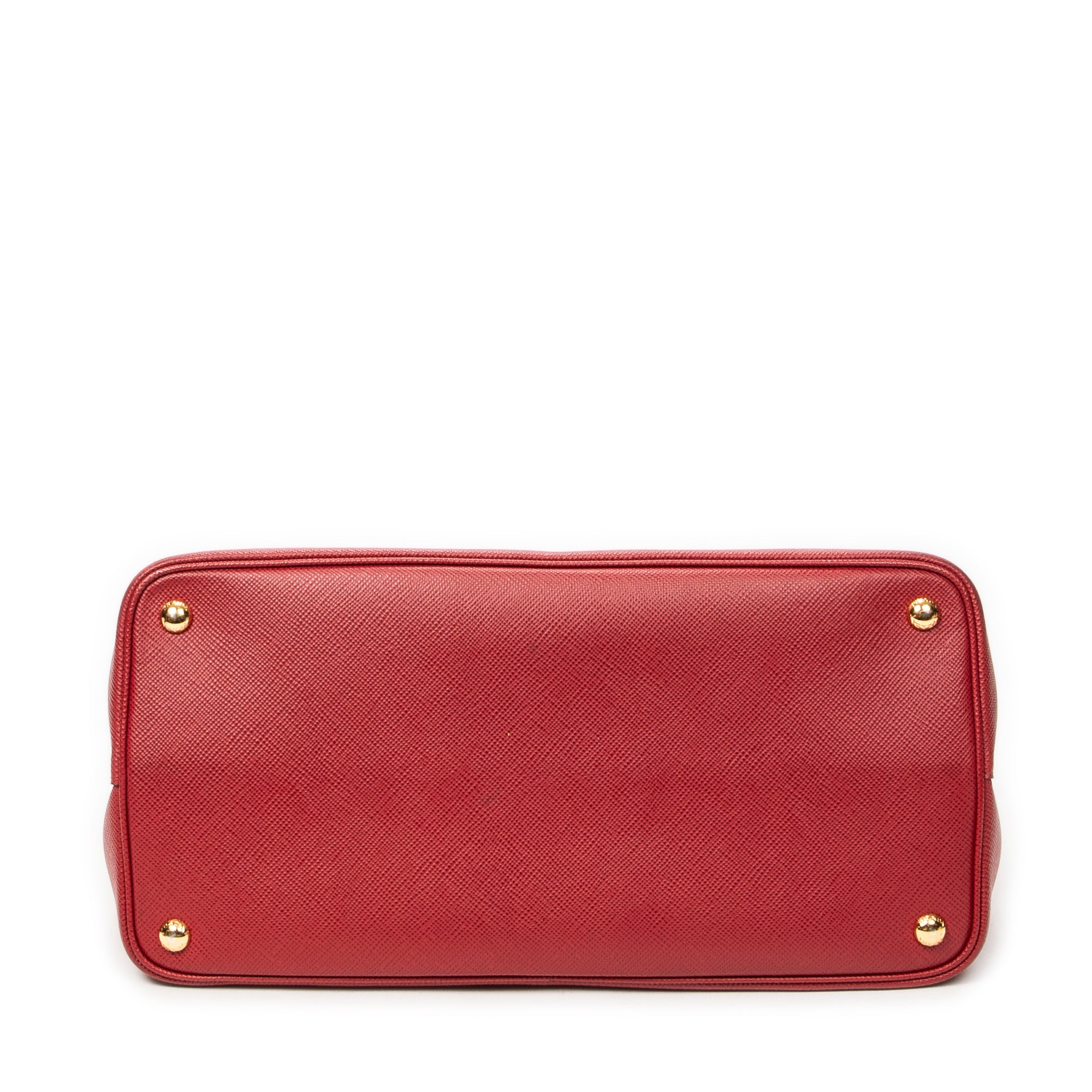Shoulder Bag Cuir Double Handle Tote Red Saffiano Leather
