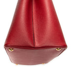 Shoulder Bag Cuir Double Handle Tote Red Saffiano Leather