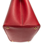 Shoulder Bag Cuir Double Handle Tote Red Saffiano Leather