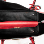 Shoulder Bag Cuir Double Handle Tote Red Saffiano Leather