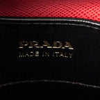Shoulder Bag Cuir Double Handle Tote Red Saffiano Leather