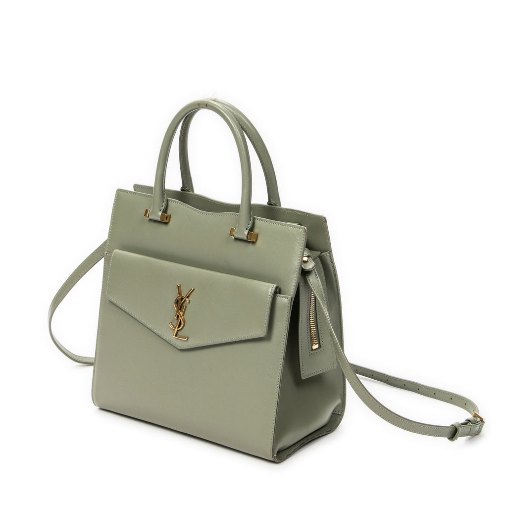 Shoulder Bag Small Uptown Tote Light Green Calfskin Leather