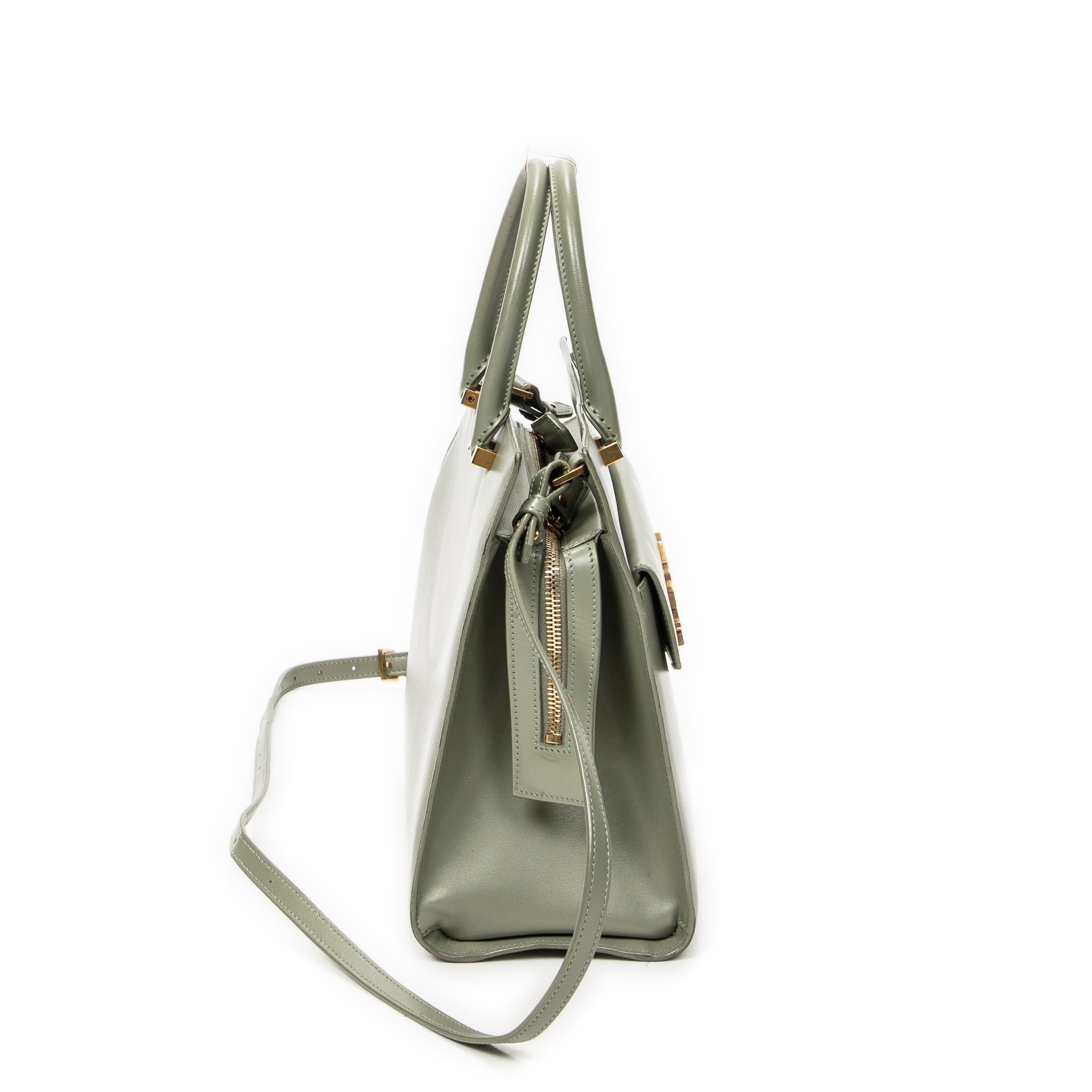 Shoulder Bag Small Uptown Tote Light Green Calfskin Leather