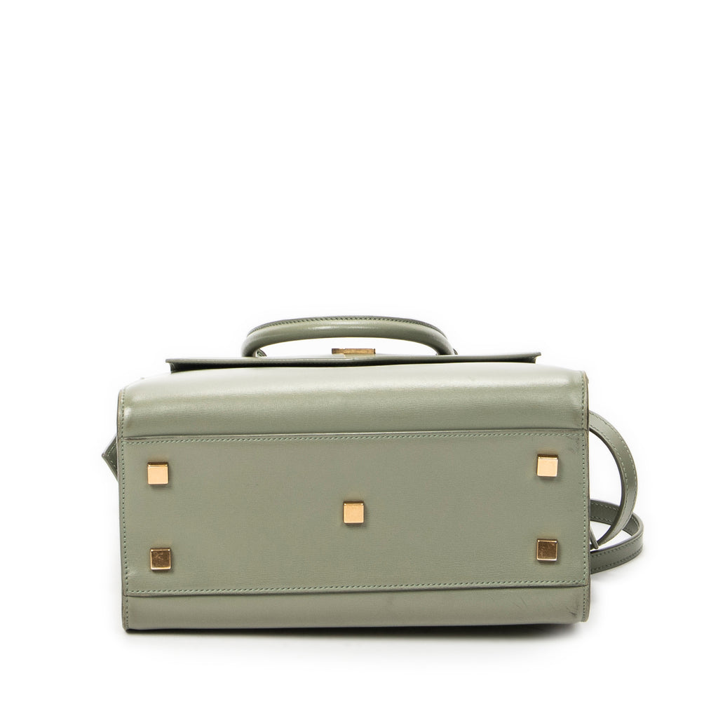 Shoulder Bag Small Uptown Tote Light Green Calfskin Leather