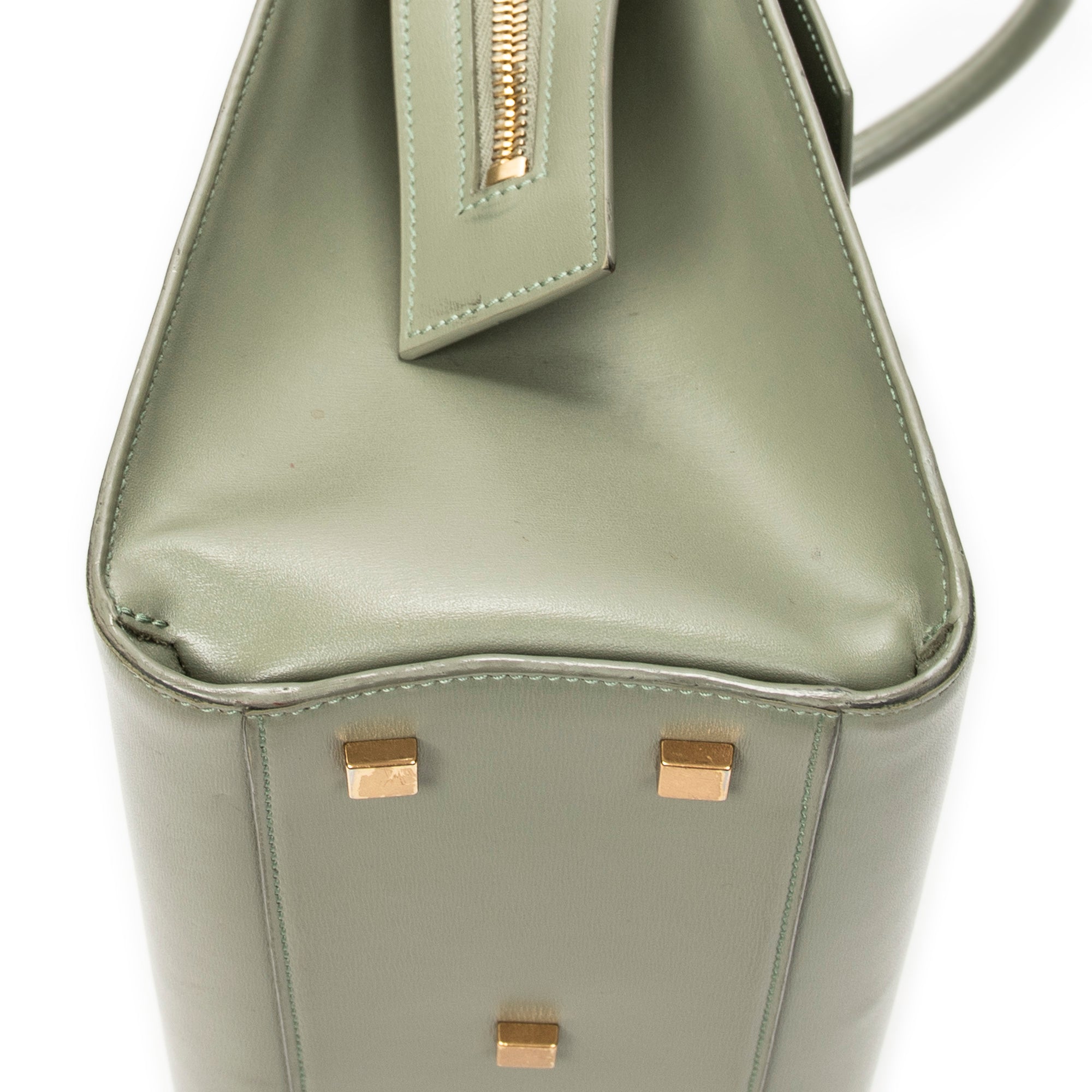 Shoulder Bag Small Uptown Tote Light Green Calfskin Leather