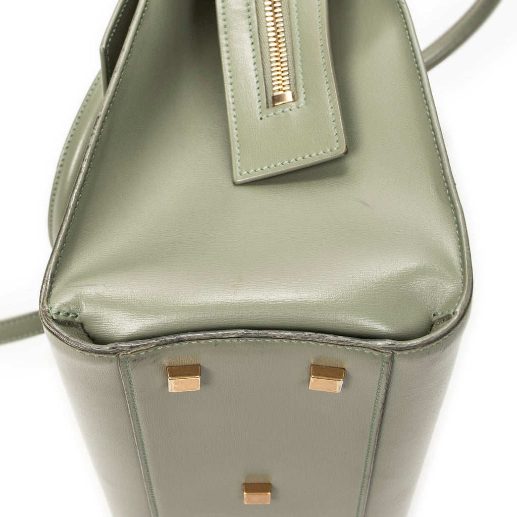 Shoulder Bag Small Uptown Tote Light Green Calfskin Leather