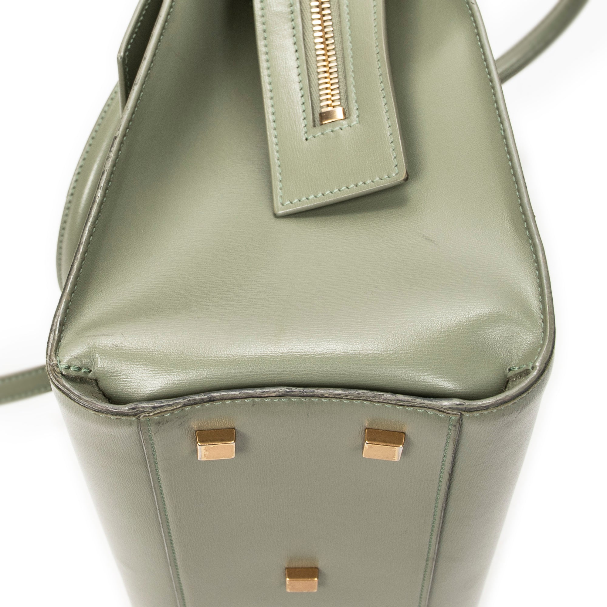 Shoulder Bag Small Uptown Tote Light Green Calfskin Leather