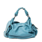 Shoulder Bag Cocker Hobo Blue Trimmed Intrecciato Leather